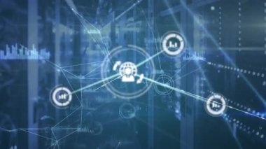 . Küresel internet güvenlik bağlantıları ve dijital arayüz konsepti dijital olarak oluşturulmuş video.