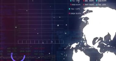 Arayüz yükleme verileri, küresel dönüşüm, mor çizelge salınımı, titreşen çubuklar, güncellenen kalpler. Fütürist, veri görselleştirme, küresel analitik, teknoloji, dijital gösterge paneli, bilgi grafikleri