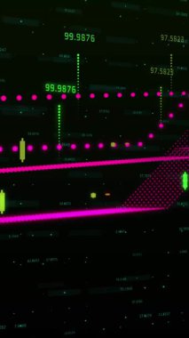 Dünya haritasında finansal veri işleme animasyonu. küresel iş, finans, veri işleme ve teknoloji konsepti dijital olarak oluşturulmuş video.