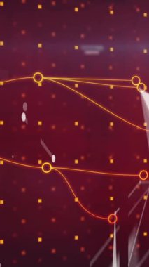 Kırmızı arkaplana karşı plexus ağı ekranları üzerinden bağlantı ağı. küresel ağ ve teknoloji kavramı