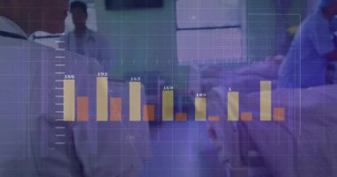 Hayati bulguları tarayan çizelgeler arasında kadın klinisyen gözlemci ve not panosu var. Tıbbi, veri, analitik, profesyonel, klinik, teknoloji, sağlık