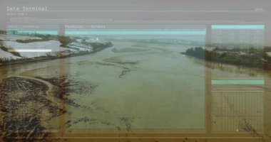 Terminal, sistem istatistiklerini gösterirken nlecamdb.py betiği başlatılırken soluklaşıyor. Hava, manzara, teknik, arayüz, dijital, izleme, kırsal