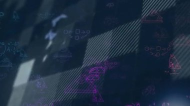 Karanlık şebeke ortaya çıkıyor, diyagramlar canlanıyor, küre şekilleniyor, küresel verileri gösteren alevler yayılıyor. Fütürist, teknoloji, siber uzay, soyut, yenilik, dijital alarm, küresel