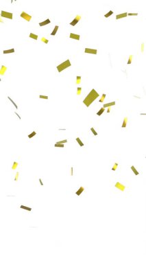 Beyaz arka plana düşen altın konfetilerinin dijital animasyonu