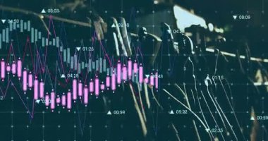 Finans tablosu ortaya çıkıyor, çubukların dibe vurmasına, yükselmesine, piyasa düzelmesini göstermesine neden oluyor. Finans, pazar, yatırım, veri, analiz, sanayi, teknoloji