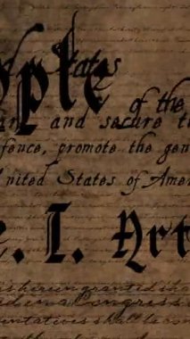 Amerika Birleşik Devletleri yazılı anayasa dijital animasyon kahverengi arka plan karşı ekranda hareket ediyor. 4k
