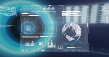 Etkinleştirme paneli açılırken, radar dönerken, grafikler güncellenirken, merkez nabzı atarken, verileri görselleştirirken. Fütüristik, dijital, veri, görselleştirme, arayüz, teknoloji, yenilik