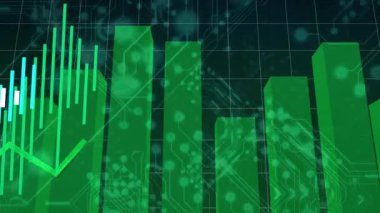 ızgara yükleme, yeşil çubuk oluşumu, çoklu hat tırmanışı, kırmızı dalga dokuma, finans için sallanan mumlar. İstatistikler, veriler, analitikler, teknoloji, dijital, görselleştirme, yenilik