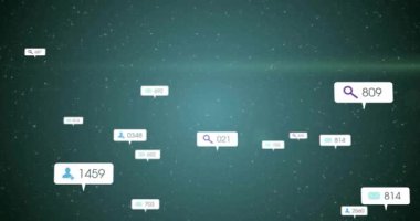 Değişim gösteren yeşil işaret fişeği altında yüzen, sürüklenen simgeleri güncelleyen arama simgesiyle başlıyoruz. Dijital, fütüristik, soyut, teknoloji, veri, yenilik, ui