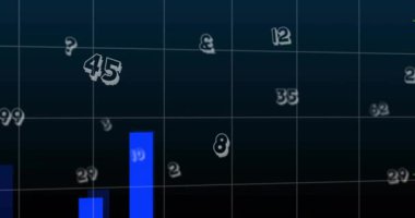 Izgarada sürüklenen sayılar canlandırılırken, grafikler büyüyor, harita oluşturuluyor, çizgiler trendleri gösteriyor. Veri, analitik, görselleştirme, gösterge paneli, teknoloji, istatistik, arayüz