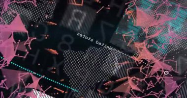 Matris yükü üzerinde, noktalı harita titreşimli ağ oluşturan bargrafik simgeleri veriyi görselleştiriyor gibi görünüyor. Dijital, geleceksel, soyut, teknoloji, bağlantı, veri, ağ