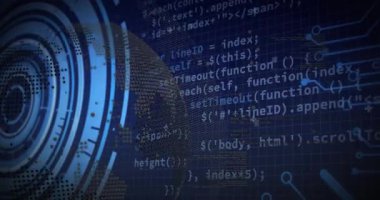 Şebeke atım arayüzü halkalarını dolduruyor dünyayı döndürüyor veri akışını gösteren kod devrelerini canlandırıyor. Teknoloji, siber güvenlik, dijital, web geliştirme, fütüristik, veri görselleştirme, animasyon