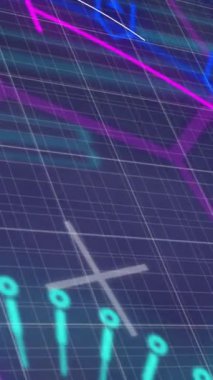 Veri işleme ve taramanın animasyonu. Küresel hesaplama, dijital arayüz ve veri işleme kavramı dijital olarak oluşturulmuş video.