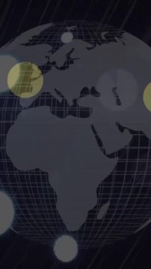 Siyah arkaplanda yanıp sönen noktaların animasyonu. Küresel veri işleme, ağ, bağlantılar ve dijital olarak oluşturulmuş video konsepti.