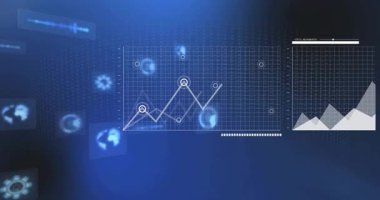 Başlangıç çizelgelerinde, trendleri temsil eden ilerleme çubuğu olarak satır, alan, çubuk, harita boyunca döngü oluşturulur. Analizler, dijital, görselleştirme, teknoloji, yenilik, veri, arayüz