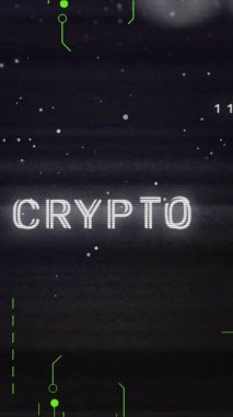 Şifreli metin ve bağlantılar üzerinden veri işleme animasyonu. Teknoloji ve dijital arayüz kavramı dijital olarak oluşturuldu.