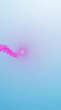 Mavi arka planda hareket eden mor izlerin animasyonu. Küresel teknoloji ve dijital arayüz konsepti dijital olarak oluşturulmuş video.