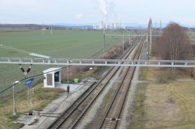 Vyskov, Czechia - February 05, 2023: spring day in train station in village