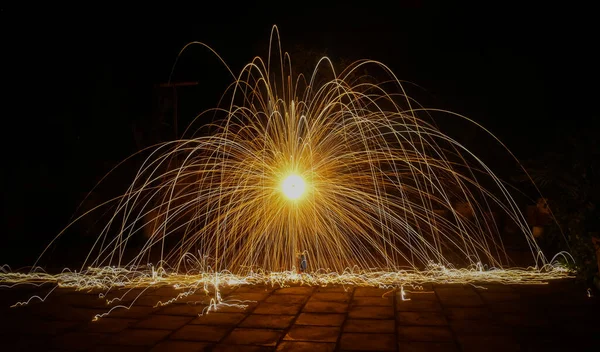 Petardi Lunga Esposizione Festival Del Diwali Fotografia Petardi Fuochi Artificio — Foto Stock