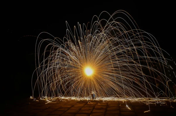 Long Exposure Firecrackers Diwali Festival Slow Shutter Firecrackers Fireworks Photography — Stock Photo, Image