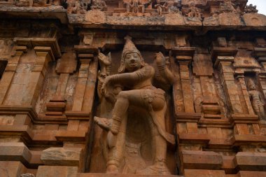 Thanjavur Big Temple Statues. Old Ancient Statues In Thanjavur Brihadeeswara Temple. The Thanjavur Big Temple World Heritage Sites UNESCO.