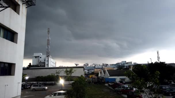 Cyclone Dark Clouds Passing Time Lapse Chennai City India — Video Stock