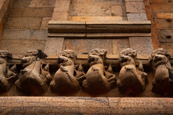 Antiguas Estatuas Gran Templo Thanjavur Gran Templo Thanjavur Patrimonio Humanidad —  Fotos de Stock