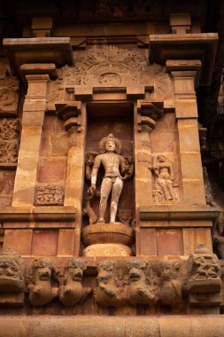 Thanjavur Tapınağındaki Eski Antik Heykeller. Thanjavur Büyük Tapınağı Dünya Mirası Bölgesi UNESCO. Thanjavur Brihadeeswara Tapınağı