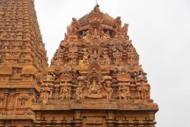 Thanjavur Tapınağındaki Eski Antik Heykeller. Thanjavur Büyük Tapınağı Dünya Mirası Bölgesi UNESCO. Thanjavur Brihadeeswara Tapınağı
