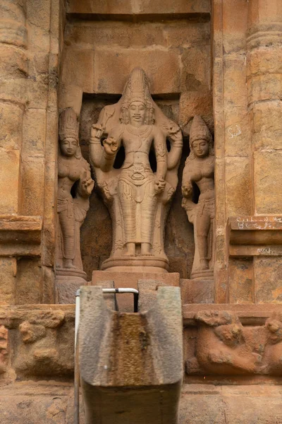 Antiguos Dioses Hindúes Estatuas Thanjavur Templo India Gran Templo Thanjavur — Foto de Stock