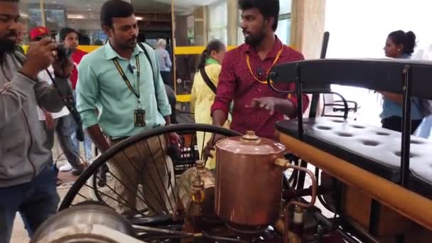 Chennai India December 2022 Vintage Cars Tentoonstelling Show Alle Merk — Stockvideo