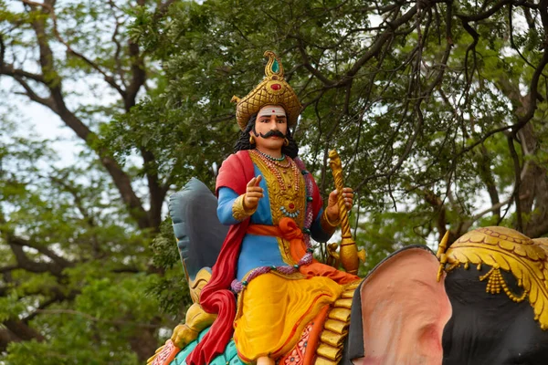 Wielki Tamilski Król Karikala Cholan Statua Zewnątrz Dynastia Chola — Zdjęcie stockowe