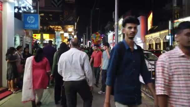 印度班加罗尔 2024年1月27日 班加罗尔Mg路的夜景 Street India — 图库视频影像