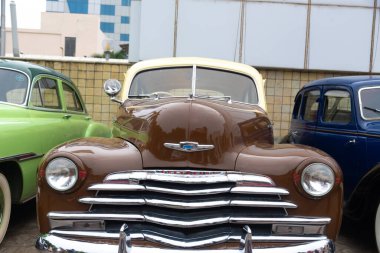 Chennai, Hindistan, 18 Aralık 2022: Vintage Chevrolet otomobiller, Chevrolet otomobil üreticisi, Antika, Klasik Araba, Vintage araba. Eski Chevrolet arabaları.
