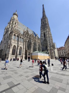 Viyana, Avusturya - 27 Temmuz 2024: Viyana 'daki St. Stephen Katedrali Kilisesi.