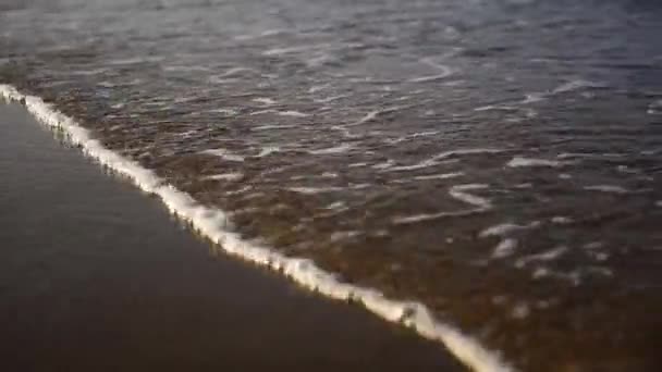 Havsvåg Sandig Sand — Stockvideo