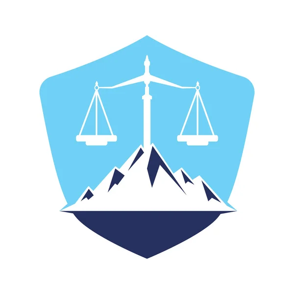 Mountains Symbols Justice Law Scale Logo Concept Design — Stock Vector