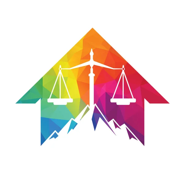 Montagne Simboli Giustizia Progettazione Del Logo Scala Legge — Vettoriale Stock