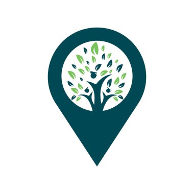 İnsan Eğitim Ağacı Tasarım Şablonu. Mezun Öğrenciler Cap logo vektörü.