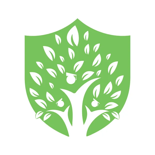 Plantilla Diseño Logotipo Concepto Árbol Educación Humana Estudiantes Con Vector — Archivo Imágenes Vectoriales