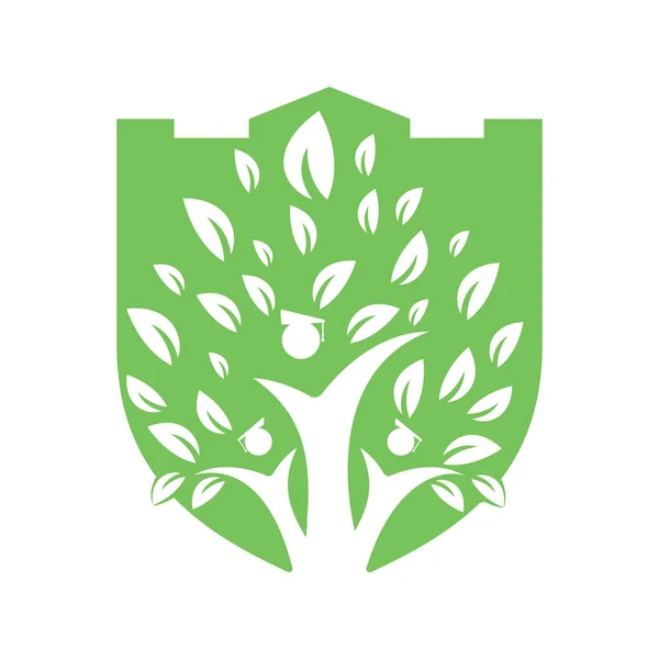 Modèle Conception Logo Arbre Éducation Humaine Étudiants Avec Vecteur Logo — Image vectorielle