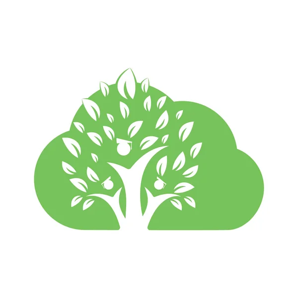 Plantilla Diseño Logotipo Concepto Árbol Educación Humana Estudiantes Con Vector — Vector de stock
