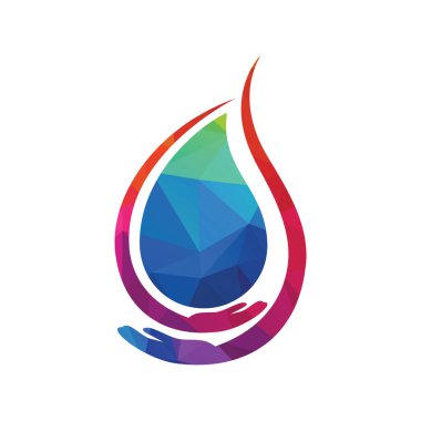 Güvenli su logosu şablonu tasarımı. Water Care logo vektör tasarımı.
