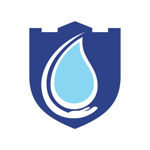 Design Modelo Logotipo Água Segura Projeto Vetor Logotipo Cuidado Água — Vetor de Stock