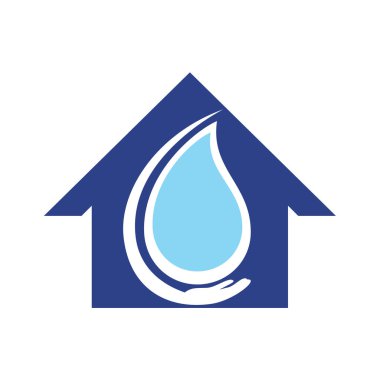 Güvenli su logosu şablonu tasarımı. Water Care logo vektör tasarımı.