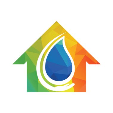 Güvenli su logosu şablonu tasarımı. Water Care logo vektör tasarımı.