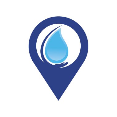 Güvenli su logosu şablonu tasarımı. Water Care logo vektör tasarımı.