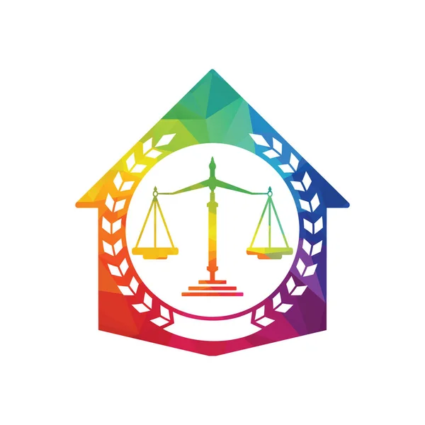 Law House Logo Design Diritto Proprietà Logo Immobiliare Legge Simbolo — Vettoriale Stock