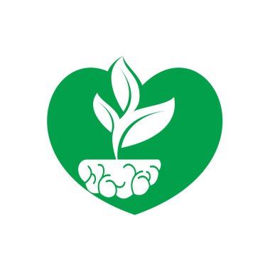 Beyin Ağacı Logosu Tasarımı. Beyin Simgesinin İçinde Ağaç Büyüyor.