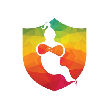 Genie Logo Tasarımı. Sihirli Fantezi Cin konsepti logosu.